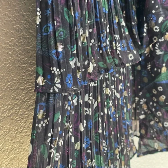 UNTUCKit Midi Paloma Black Gold Peacock Dress Size 12 - Picture 7 of 11